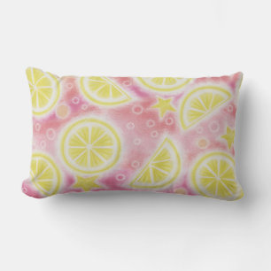 Rosa Lemonade "citroner" dekorativ kudde lumbar