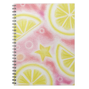 Rosa Lemonade 'citrons'-dator Anteckningsbok Med Spiral