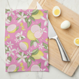 Rosa Lemonade Citrus Blommigt Kitchen Towel Kökshandduk