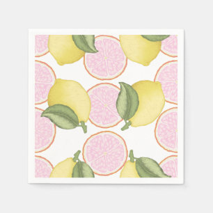 Rosa Lemonade Citrus Födelsedagsfest Napkins Pappersservett