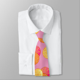 Rosa Lemonade Citrus Graphic Retro Neck Tie Slips