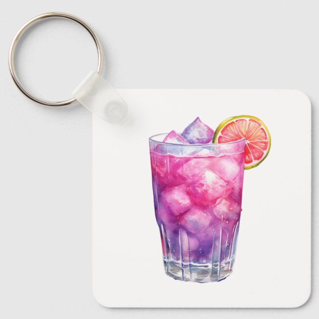 Rosa Lemonade Cocktail Nyckelring (Framsida)
