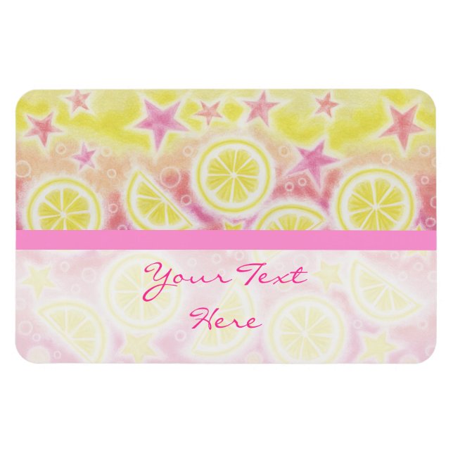 Rosa Lemonade "Din text"-förstklassig magnet (Horisontell)