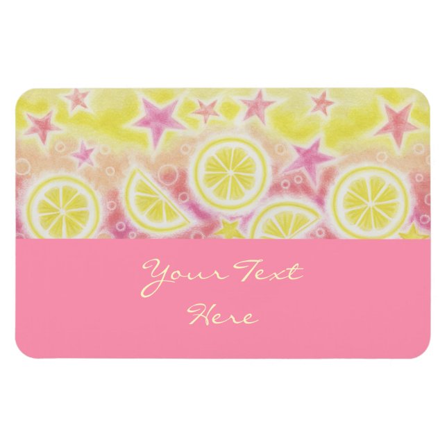 Rosa Lemonade "Din text", förstklassig magnetrosa Magnet (Horisontell)
