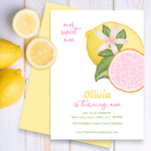 Rosa Lemonade Födelsedagsfest inbjudan