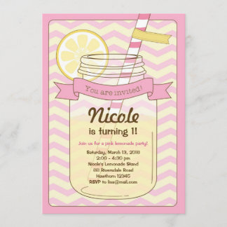 Rosa Lemonade-inbjudan/Rosa Lemonade Inbjudan