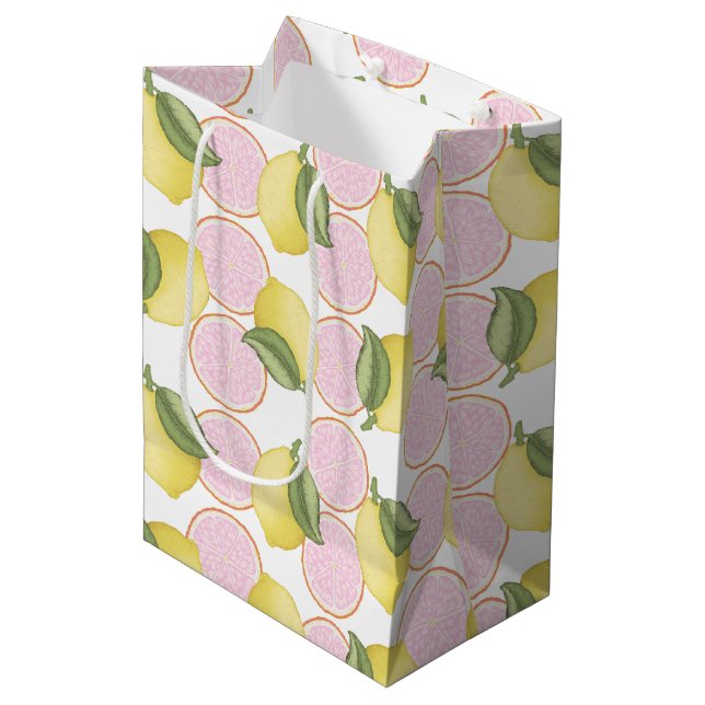 Rosa Lemonade Lemon Birthday Gift Bag (Framsidan Vinklad)