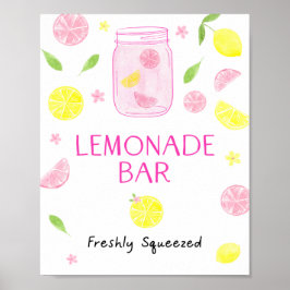 Rosa Lemonade Lemon Birthday Poster