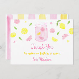 Rosa Lemonade Lemon Birthday Tack Kort