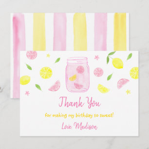 Rosa Lemonade Lemon Birthday Tack Kort