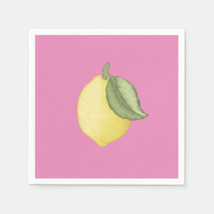 Rosa Lemonade Lemon Födelsedagsfest Napkins Pappersservett
