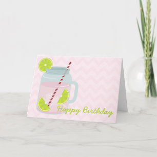 Rosa Lemonade & Lime Birthday Card Kort