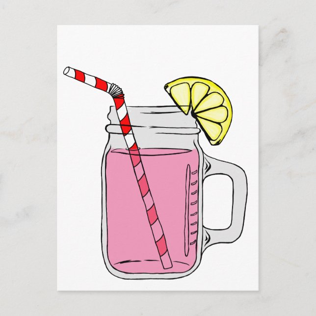 Rosa Lemonade Mason Burk Vykort (Framsida)
