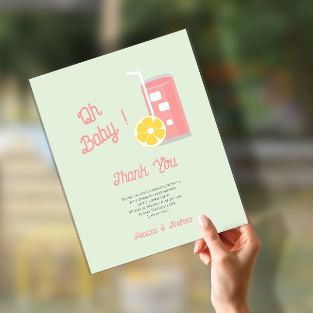 Rosa Lemonade Modern Oh Baby Shower Party (Skapare uppladdad)