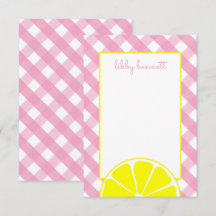 Rosa Lemonade Personlig Note-kort