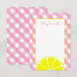 Rosa Lemonade Personlig Note-kort Tack Kort