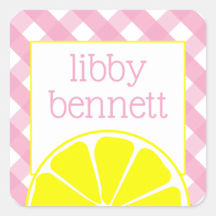 Rosa Lemonade Personlig Stickers Fyrkantigt Klistermärke