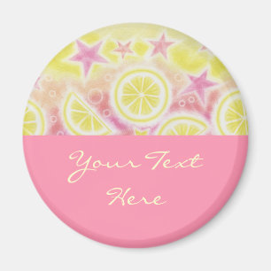 Rosa Lemonade rosa av kylskåp med texten Magnet