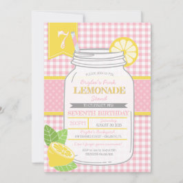 Rosa Lemonade stand (alla åldrar) Barns födelsedag Inbjudningar
