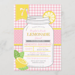 Rosa Lemonade stand (alla åldrar) Barns födelsedag Inbjudningar