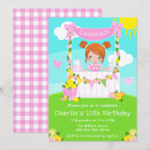 Rosa Lemonade stand Birthday Red Hair Girl
