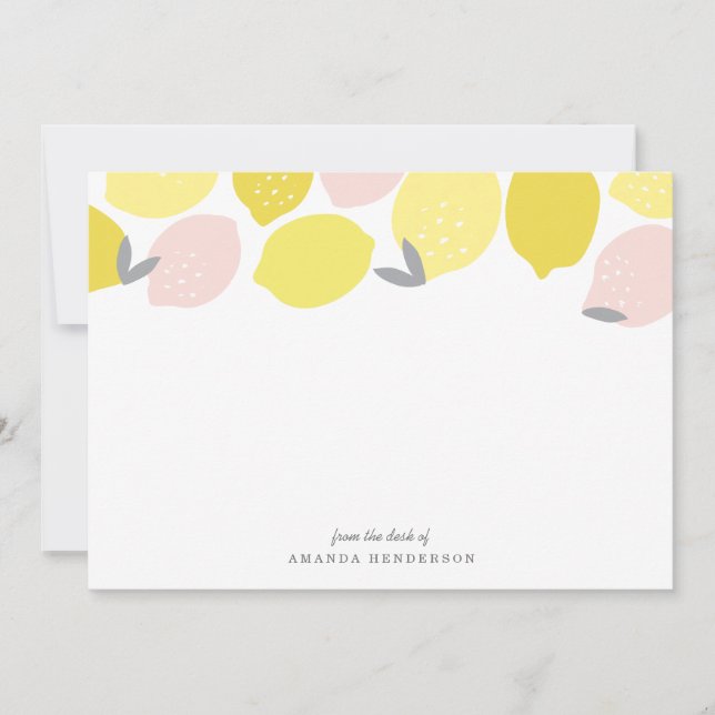 Rosa Lemonade Stationery Anteckningskort (Framsida)