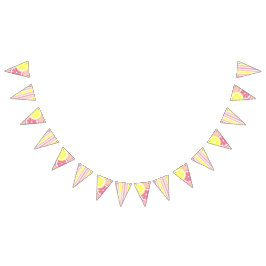 Rosa Lemonadeparty, gult och rosor Vimplar