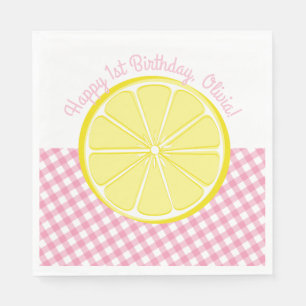 Rosa Lemonadepartyservetter Pappersservett