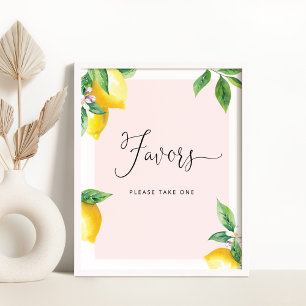 Rosa Lemons babydusch Favors Poster