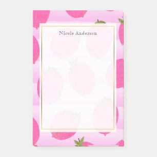 Rosa Lemons Lemonade Summer Fruit Roligt Bright Post-it Block