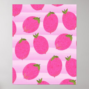 Rosa Lemons Summer Fruit Bright Whimsical Rustic Poster