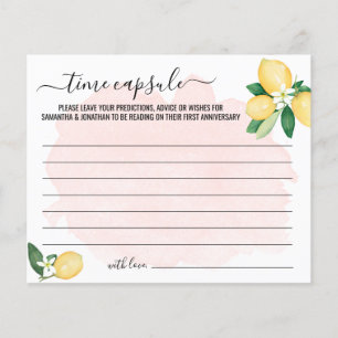 Rosa Lemons Time Capsule Advice för par Card Flygblad
