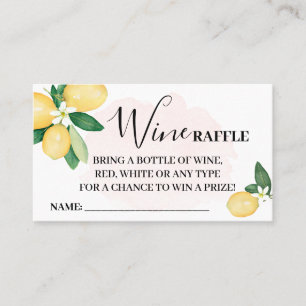 Rosa Lemons Vin Raffle Biljett Card Möhippa