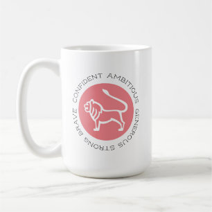 Rosa Leo Zodiac Stjärntecken Personality Traits Kaffemugg