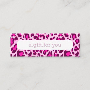 Rosa Leopard Animal Print Mönster Rcount Gift Mini Visitkort