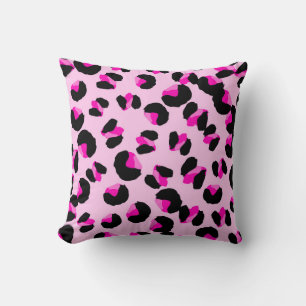 Rosa leopard. Animaliskt skinn mönster. Leopard. P Kudde