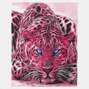 Rosa Leopard Anpassningsbar Fleece Blanket, stor