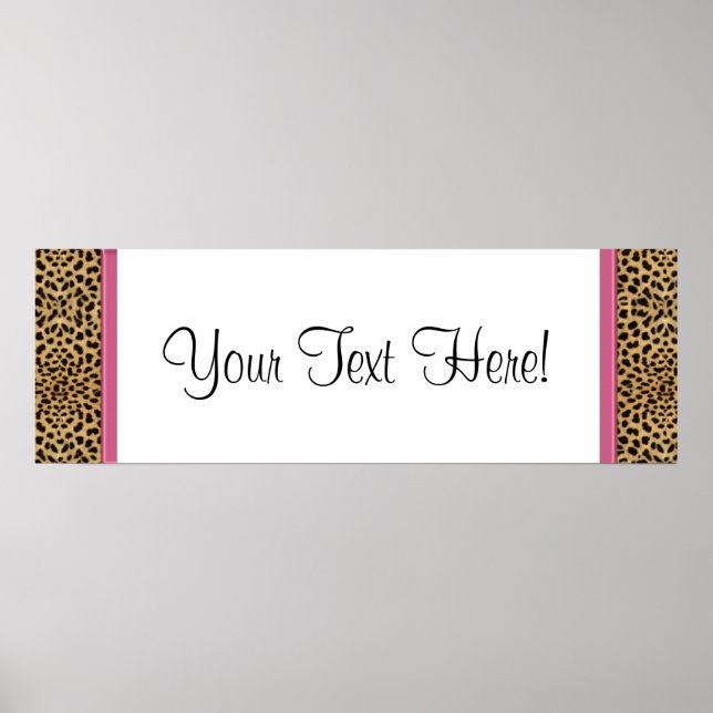 Rosa Leopard Baby Shower Banner Poster (Framsidan)