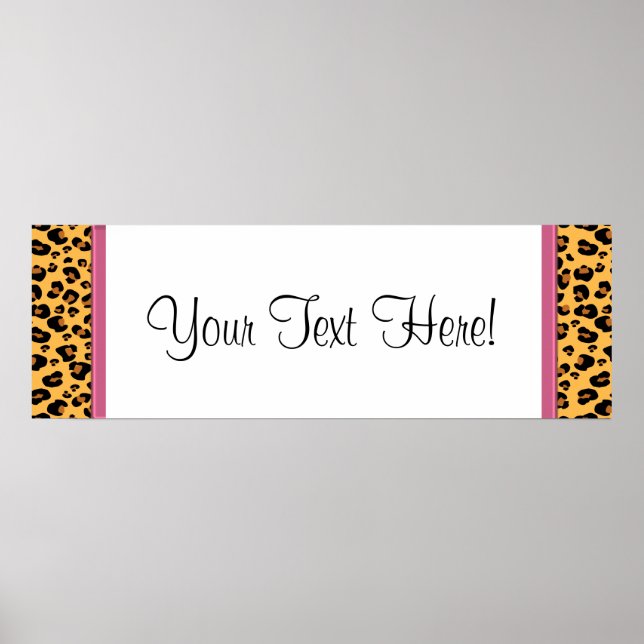 Rosa Leopard Baby Shower Banner Poster (Framsidan)