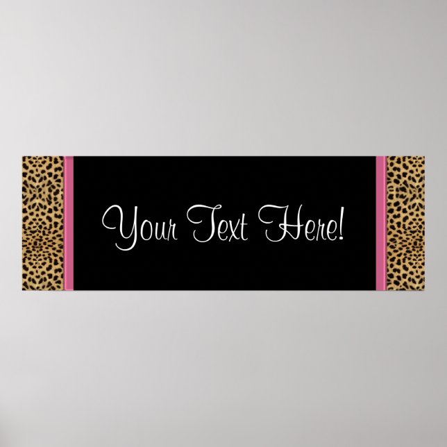 Rosa Leopard Baby Shower Banner Poster (Framsidan)