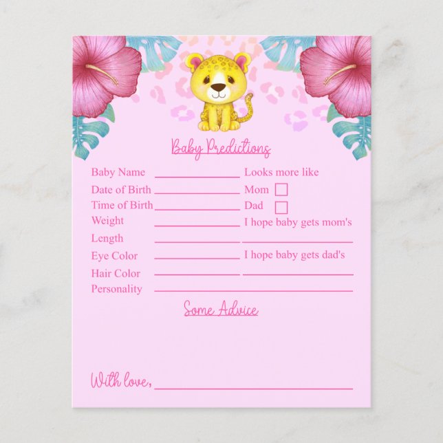 Rosa Leopard Baby Shower Predictions and Advice (Framsida)