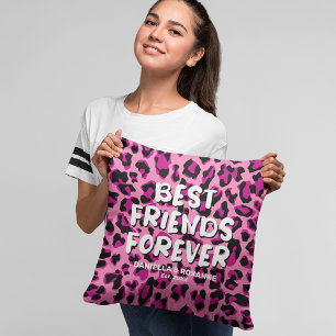 Rosa Leopard BFF Best Friend Besties Kudde