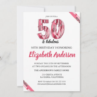 Rosa Leopard Brush Stroke 50 och Fabulous Birthday