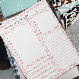 Rosa Leopard Daily Planner Notes och att göra list Anteckningsblock