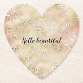  Rosa Leopard för Glam Guld Ro           Underlägg Papper