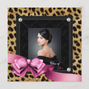 Rosa Leopard Foto Examenstecknar Meddelande