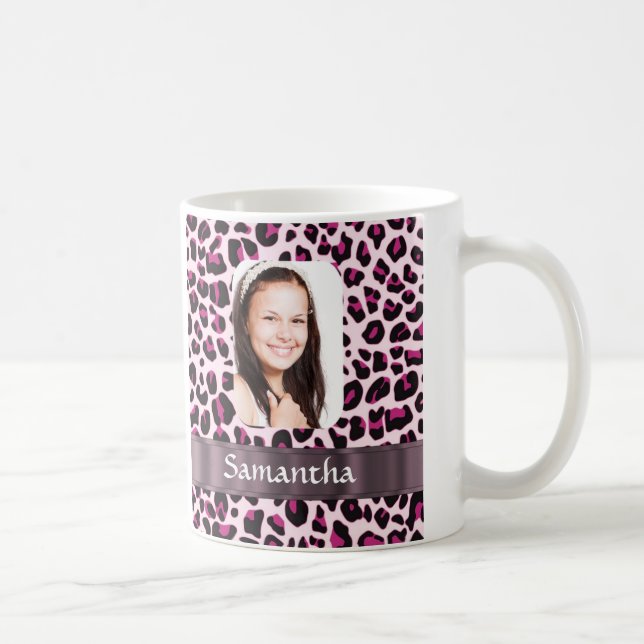 Rosa leopard-fotomall kaffemugg (Höger)