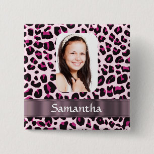 Rosa leopard-fotomall knapp
