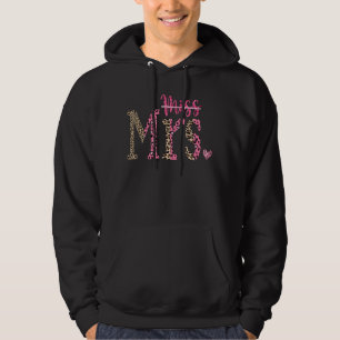 Rosa leopard från miss till fru Brudens sida Weddi Hoodie