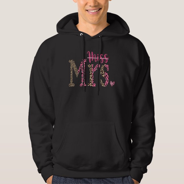Rosa leopard från miss till fru Brudens sida Weddi Hoodie (Framsida)
